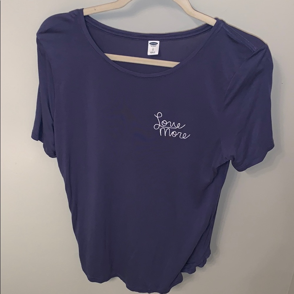 “Love More” blue old navy tee